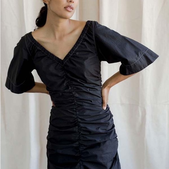 Ganni Ruched Mini Dress - Picture 3 of 7